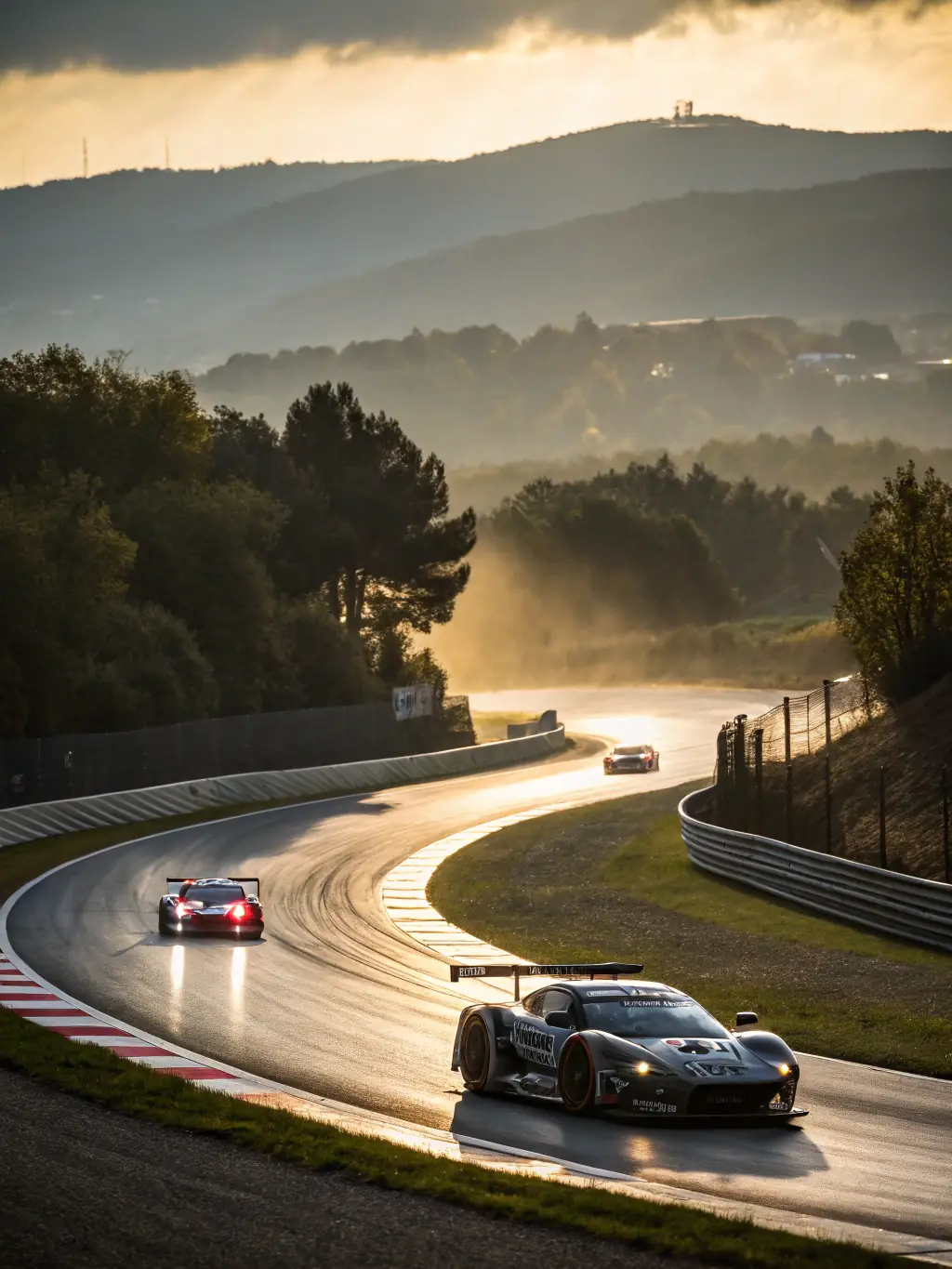 An action shot of a group of RC car enthusiasts participating in a timed race on a dirt track, showcasing the excitement and competitive spirit of the club's racing events.
